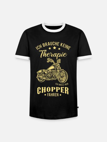 Motorrad Chopper - Männer Kontrast-T-Shirt - Schwarz/Weiß