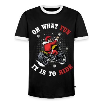 Santa Motorrad Chopper - Männer Kontrast-T-Shirt - Schwarz/Weiß - Vorne - AI Model Female 172 light (172cm) & AI Model Male 178 light (178cm)