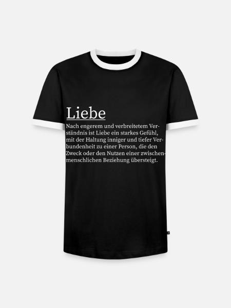 Liebe erklärt - Männer Kontrast-T-Shirt - Schwarz/Weiß