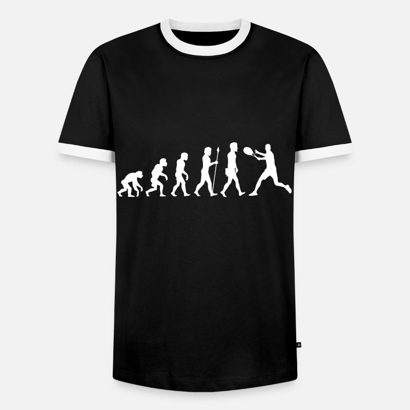 Tennis evolution - Men's Ringer Shirt - black/white