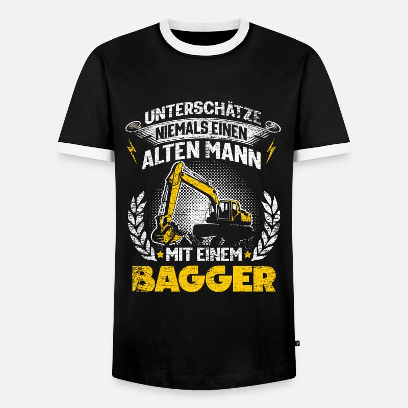 Bagger Baggerfahrer - Männer Kontrast-T-Shirt - Schwarz/Weiß