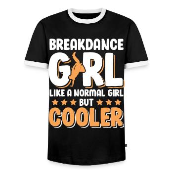 Break dance Girl Fille - T-shirt contrasté Homme - noir/blanc - Devant - AI Model Female 172 light (172cm) & AI Model Male 178 light (178cm)