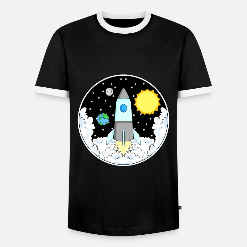 Rocket space - Men's Ringer Shirt - black/white