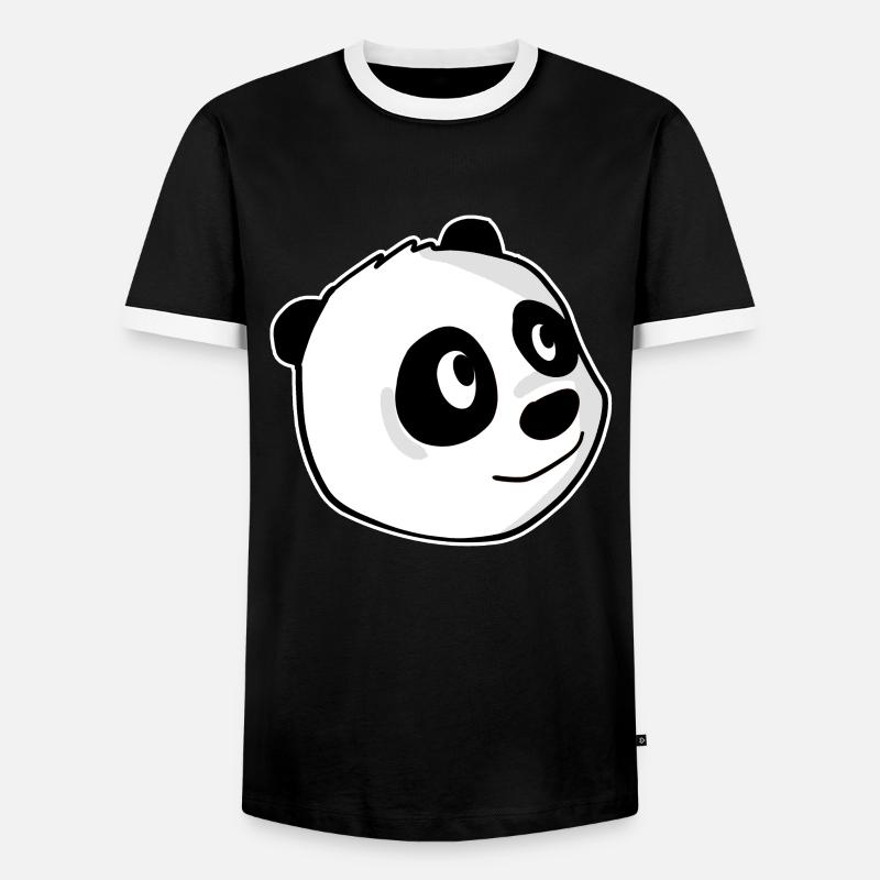 Panda - Männer Kontrast-T-Shirt - Schwarz/Weiß