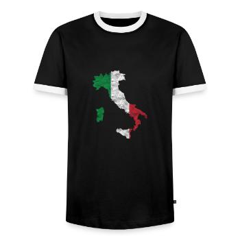 Italy Italian Italian gift idea - Men's Ringer Shirt - black/white - Front - AI Model Female 172 light (172cm) & AI Model Male 178 light (178cm)