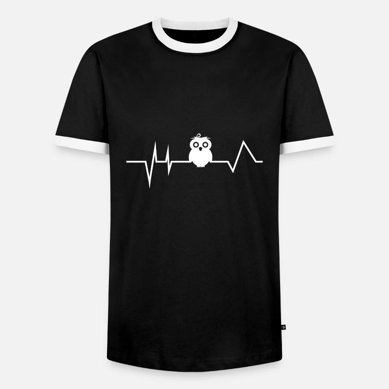Eule Waldbewohner Eulen - Männer Kontrast-T-Shirt - Schwarz/Weiß