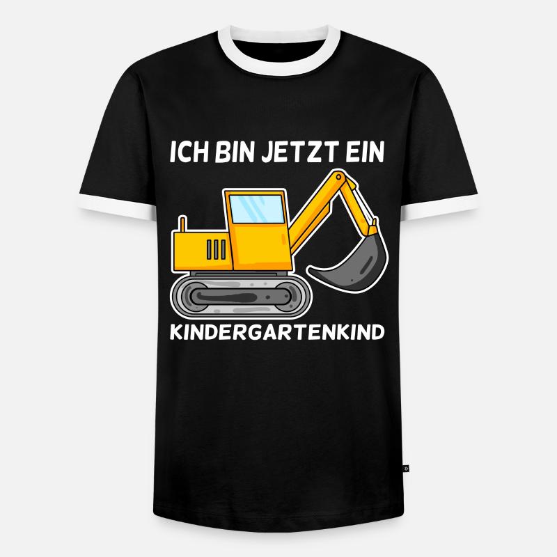Kindergarten Bagger - Männer Kontrast-T-Shirt - Schwarz/Weiß