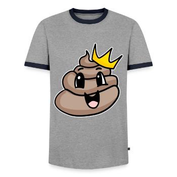Kacke König - Männer Kontrast-T-Shirt - Grau/Navy  - Vorne - AI Model Female 172 light (172cm) & AI Model Male 178 light (178cm)