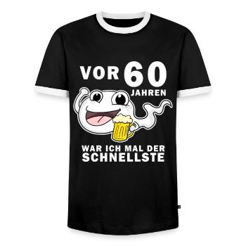60 Jubiläum Spruch - 60 Jahre - 60. Geburtstag - Männer Kontrast-T-Shirt - Schwarz/Weiß - Vorne - AI Model Female 172 light (172cm) & AI Model Male 178 light (178cm)