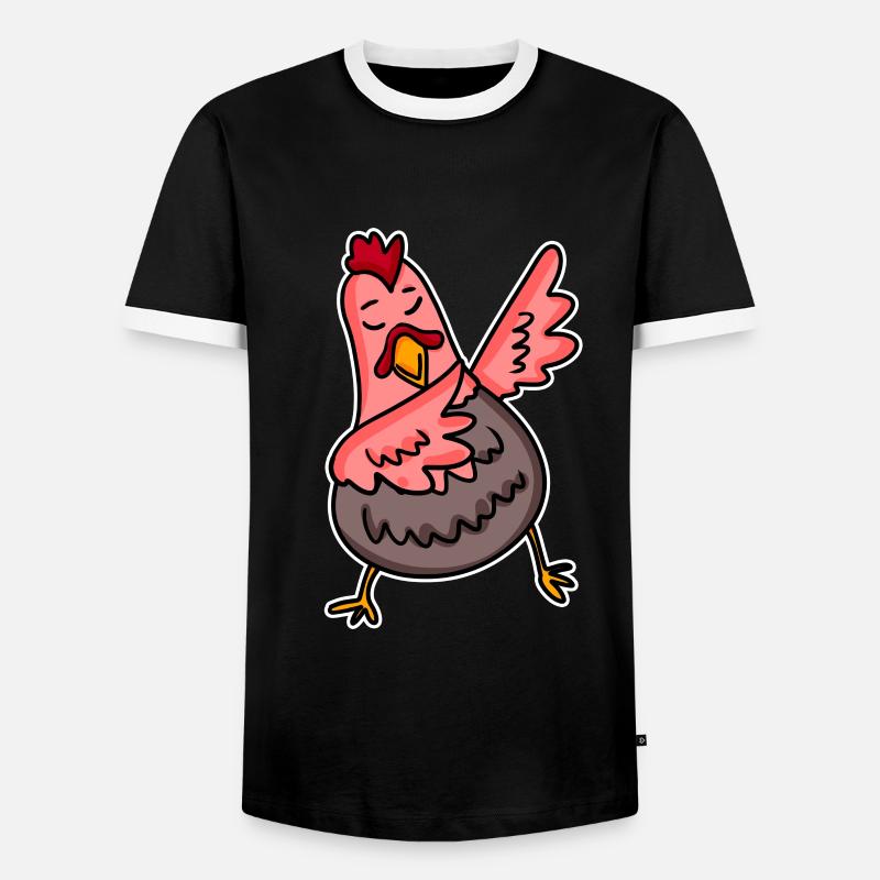 Dabbing Dab Chicken - Men's Ringer Shirt - black/white