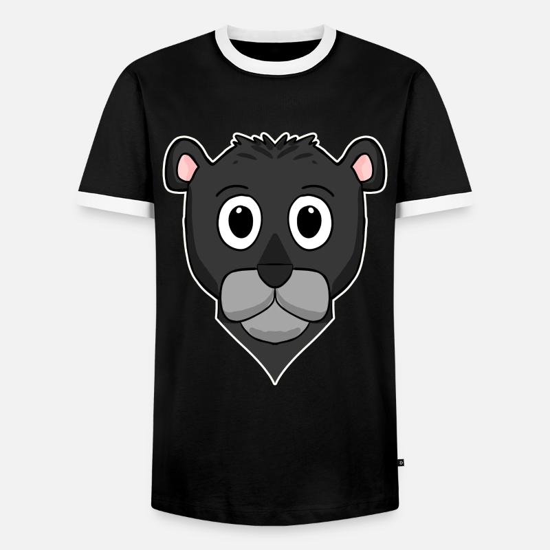 Schwarzer Panther - Männer Kontrast-T-Shirt - Schwarz/Weiß