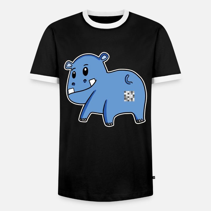 Nilpferd Arsch - Nilpferd Hintern - Männer Kontrast-T-Shirt - Schwarz/Weiß