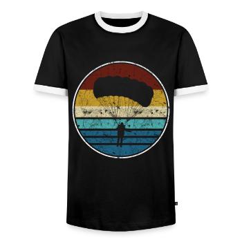 parachute - T-shirt contrasté Homme - noir/blanc - Devant - AI Model Female 172 light (172cm) & AI Model Male 178 light (178cm)