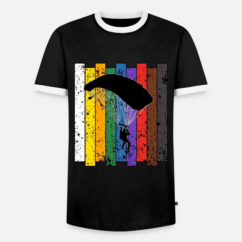 Fallschirm - Männer Kontrast-T-Shirt - Schwarz/Weiß