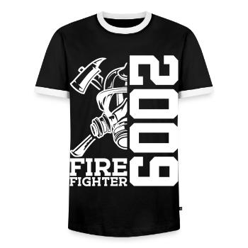 17E ANNIVERSAIRE BRIGADE DES POMPIERS EN 2009 - T-shirt contrasté Homme - noir/blanc - Devant - AI Model Female 172 light (172cm) & AI Model Male 178 light (178cm)