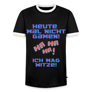 Nicht Gamen Lustig Witzig Funny Gaming Gamer - Männer Kontrast-T-Shirt - Schwarz/Weiß - Vorne - AI Model Female 172 light (172cm) & AI Model Male 178 light (178cm)