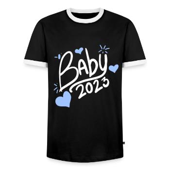 Baby 2023 Junge - Männer Kontrast-T-Shirt - Schwarz/Weiß - Vorne - AI Model Female 172 light (172cm) & AI Model Male 178 light (178cm)
