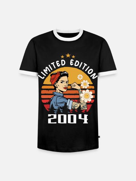 Retro Birth Year 2004 Vintage Birthday 2004 - Men's Ringer Shirt - black/white