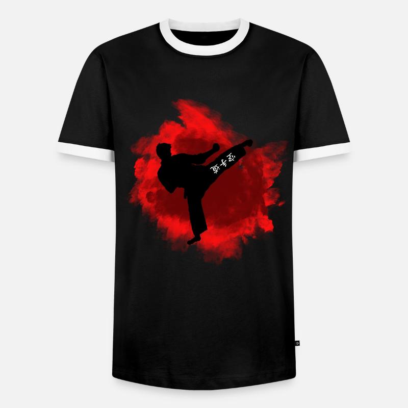 Karate - Männer Kontrast-T-Shirt - Schwarz/Weiß