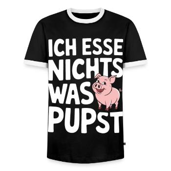 Animal cochon - T-shirt contrasté Homme - noir/blanc - Devant - AI Model Female 172 light (172cm) & AI Model Male 178 light (178cm)