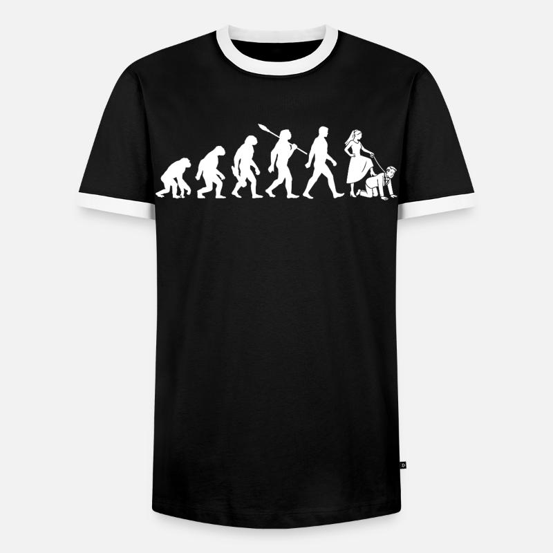 JGA Junggesellenabschied - Evolution Bachelor - Männer Kontrast-T-Shirt - Schwarz/Weiß