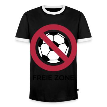 Anti Fussball - Männer Kontrast-T-Shirt - Schwarz/Weiß - Vorne - AI Model Female 172 light (172cm) & AI Model Male 178 light (178cm)