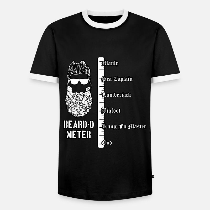 Bart Bärtig Beard-O-Meter Männer Geschenk - Männer Kontrast-T-Shirt - Schwarz/Weiß