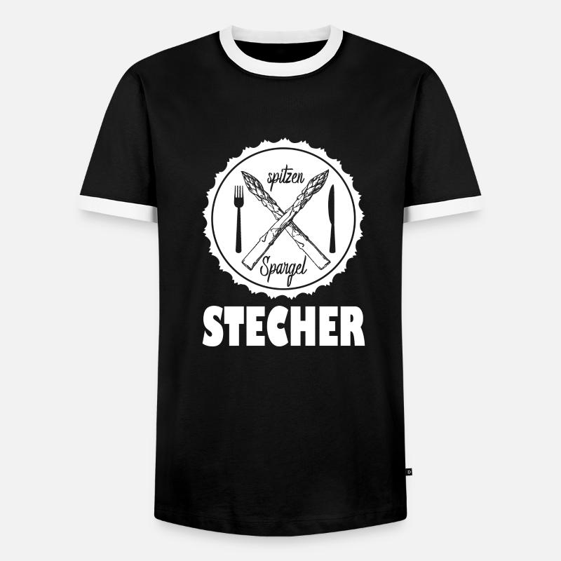 Spargel Stecher - Männer Kontrast-T-Shirt - Schwarz/Weiß