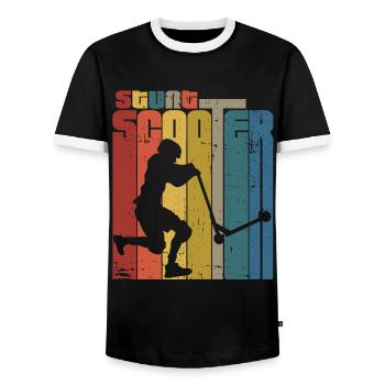 Scooter - Men's Ringer Shirt - black/white - Front - AI Model Female 172 light (172cm) & AI Model Male 178 light (178cm)