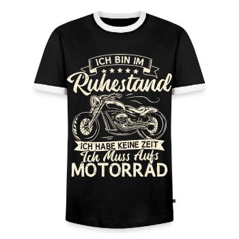 Motorrad Rentner Chopper Motorradfahrer Biker Opa - Männer Kontrast-T-Shirt - Schwarz/Weiß - Vorne - AI Model Female 172 light (172cm) & AI Model Male 178 light (178cm)