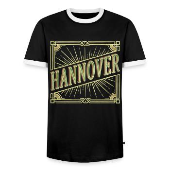 Hanovre Allemagne City Font Vintage Rétro - T-shirt contrasté Homme - noir/blanc - Devant - AI Model Female 172 light (172cm) & AI Model Male 178 light (178cm)