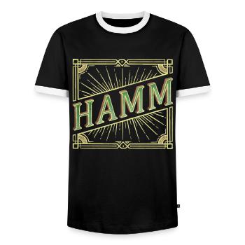 Hamm Deutschland Stadt Schrift Vintage Retro - Männer Kontrast-T-Shirt - Schwarz/Weiß - Vorne - AI Model Female 172 light (172cm) & AI Model Male 178 light (178cm)