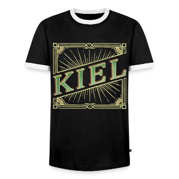 Kiel Allemagne City Police Vintage Rétro - T-shirt contrasté Homme - noir/blanc - Devant - AI Model Female 172 light (172cm) & AI Model Male 178 light (178cm)
