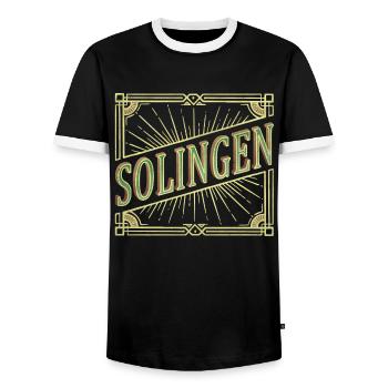 Solingen Allemagne City Font Vintage Retro - T-shirt contrasté Homme - noir/blanc - Devant - AI Model Female 172 light (172cm) & AI Model Male 178 light (178cm)