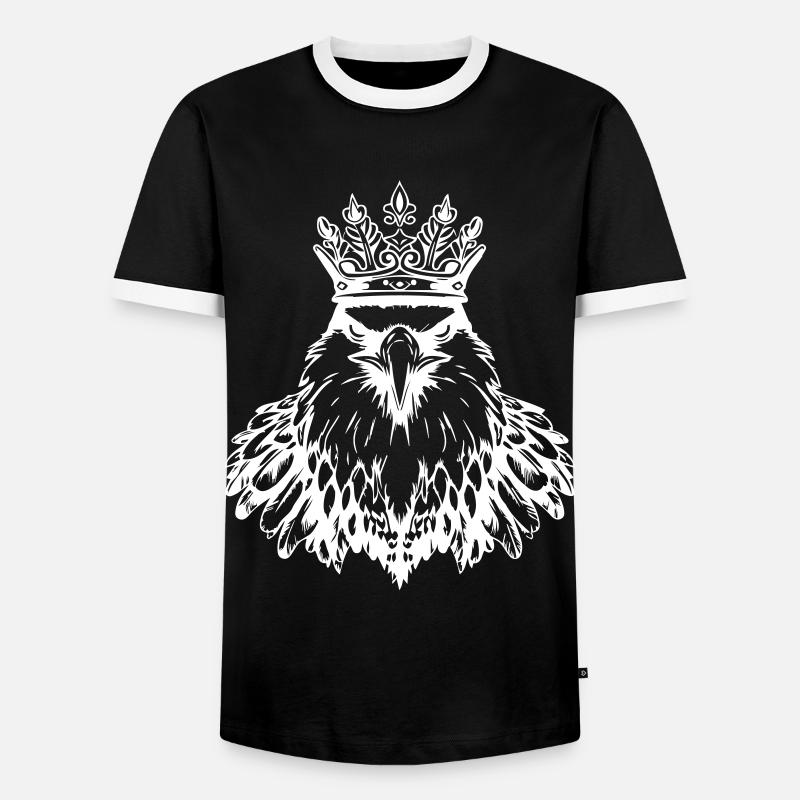Eagle Crown King - Men's Ringer Shirt - black/white