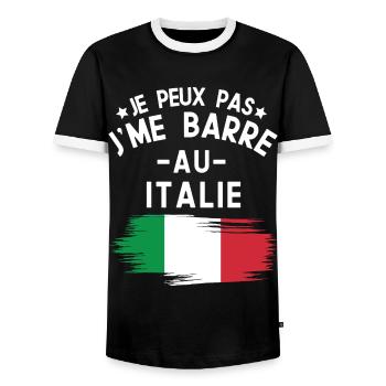 Je Peux Pas J'me Barre Au Italie Vacances - T-shirt contrasté Homme - noir/blanc - Devant - AI Model Female 172 light (172cm) & AI Model Male 178 light (178cm)