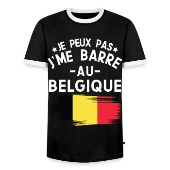 Je Peux Pas J'me Barre Au Belgique Vacances - T-shirt contrasté Homme - noir/blanc - Devant - AI Model Female 172 light (172cm) & AI Model Male 178 light (178cm)