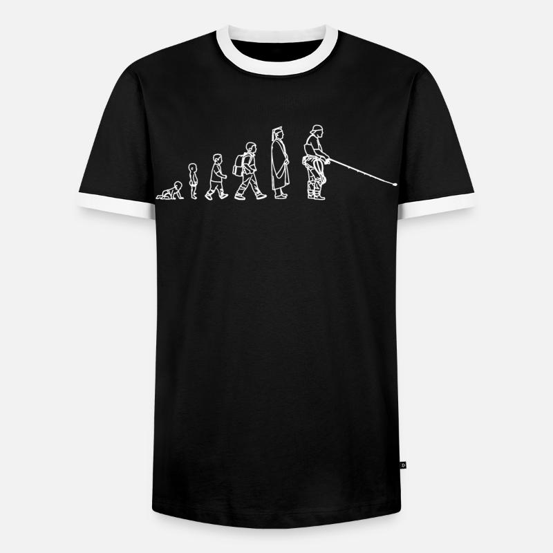 Fishing Evolution - Men's Ringer Shirt - black/white