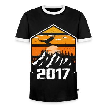 Jubiläum 2017 Jahrgang 2017 Made in 2017 - Männer Kontrast-T-Shirt - Schwarz/Weiß - Vorne - AI Model Female 172 light (172cm) & AI Model Male 178 light (178cm)