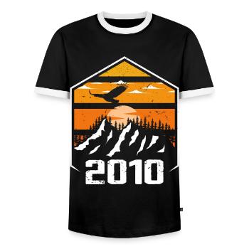 Jubiläum 2010 Jahrgang 2010 Hergestellt im Jahr 2010 - Männer Kontrast-T-Shirt - Schwarz/Weiß - Vorne - AI Model Female 172 light (172cm) & AI Model Male 178 light (178cm)