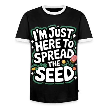 Gardener Garden Plants Gardening - Men's Ringer Shirt - black/white - Front - AI Model Female 172 light (172cm) & AI Model Male 178 light (178cm)