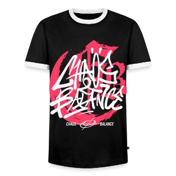 Graffiti urbain streetwear - T-shirt contrasté Homme - noir/blanc - Devant - AI Model Female 172 light (172cm) & AI Model Male 178 light (178cm)
