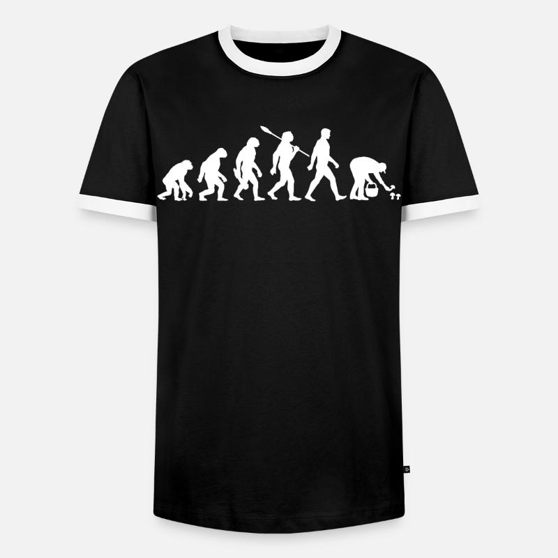 Evolution Mushroom Pickers, Mushroom Picking - Men's Ringer Shirt - black/white