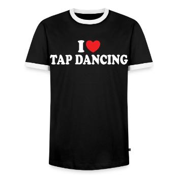 J’adore les claquettes, les claquettes, les danseurs de claquettes - T-shirt contrasté Homme - noir/blanc - Devant - AI Model Female 172 light (172cm) & AI Model Male 178 light (178cm)