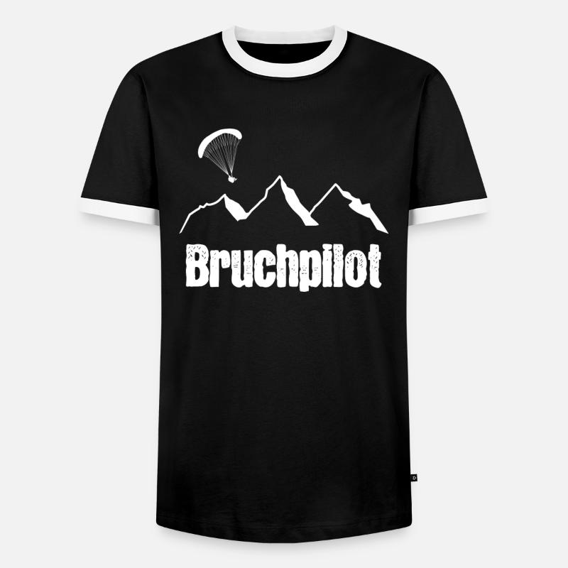 Bruchpilot - Männer Kontrast-T-Shirt - Schwarz/Weiß