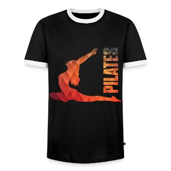 Chemise Pilates - T-shirt contrasté Homme - noir/blanc - Devant - AI Model Female 172 light (172cm) & AI Model Male 178 light (178cm)