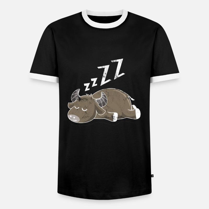 Sleeping buffalo - Men's Ringer Shirt - black/white