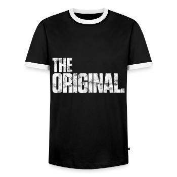 The Original - T-shirt contrasté Homme - noir/blanc - Devant - AI Model Female 172 light (172cm) & AI Model Male 178 light (178cm)