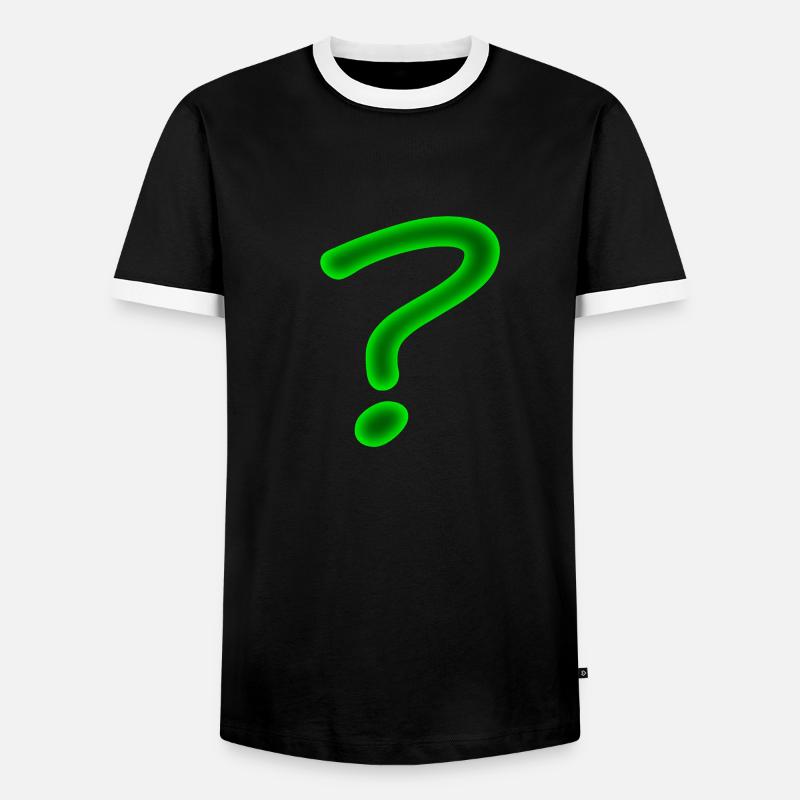 fragezeichen hell - Männer Kontrast-T-Shirt - Schwarz/Weiß