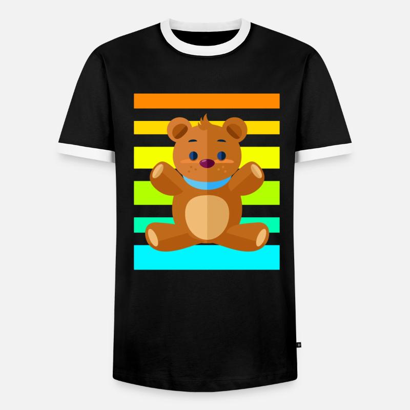 Teddybär Sunset - Männer Kontrast-T-Shirt - Schwarz/Weiß
